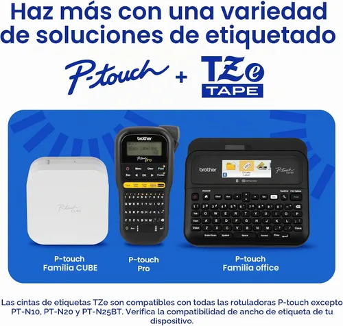 Vista 7 de Cinta de etiquetas Brother P-Touch TZe auténtica, impresión azul marino en cinta de etiqueta de tela blanca (TZeFA3), 1/2 pulg x 9.8 pies