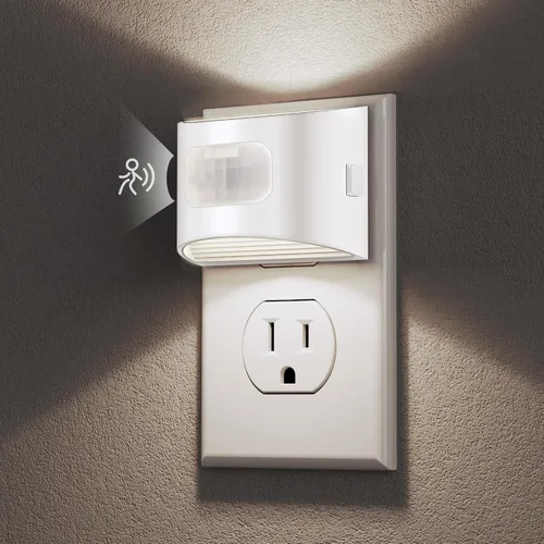 Vista 14 de DORESshop - Luz nocturna con sensor de movimiento, luces nocturnas enchufables a la pared, 3000K Negro