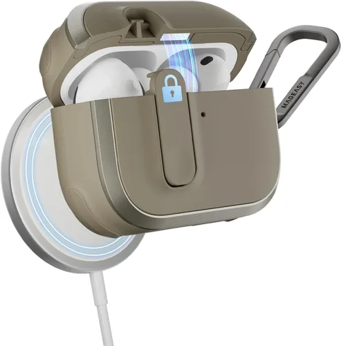 Vista 27 de MAGEASY Odyssey - Funda para AirPods Pro 2, funda resistente para AirPods Pro con bloqueo seguro, clip de mosquetón para protección a prueba