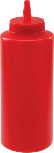 Vista 16 de Winco Juego de botellas exprimibles de 6 piezas, 8 onzas, color rojo, mediano