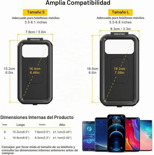 Vista 4 de iMESTOU Soporte inalámbrico impermeable para motocicleta con cargador rápido USB-C, soporte antirrobo de teléfono de bola de 1 pulgada con base
