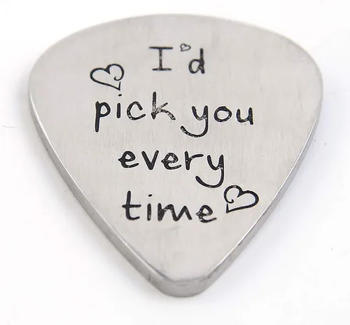 Vista 3 de Regalos para él y hombres, regalo único de cumpleaños para músico, marido, novio, prometido, púa de guitarra, joyería, boda, San Valentín, día
