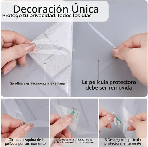 Vista 8 de HIDBEA Película de Privacidad para Ventana, Película Decorativa de Adhesión Estática, Película Esmerilada No Adhesiva con Control de Calor y Bloqueo