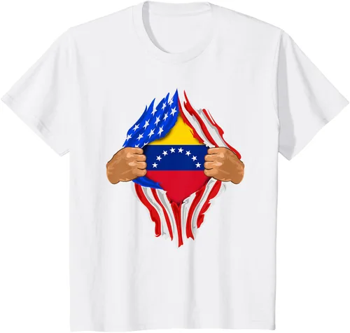 Vista 29 de Camiseta Venezuelan Blood Inside Me Regalo de la bandera de Venezuela, Blanco