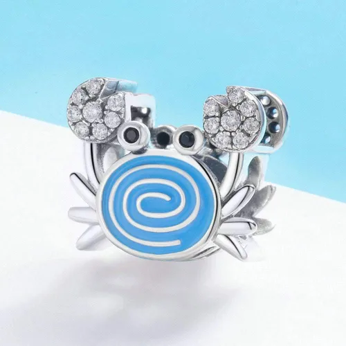 Vista 2 de Junyi Jewelry Abalorio de sirena de plata de ley 925 con diseño de pez de delfín y ballena para pulsera Pandora