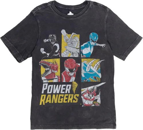Vista 4 de Power Rangers Pink Ranger - Paquete de 2 camisetas para niños pequeños y grandes, Dorado, metálico, plateado