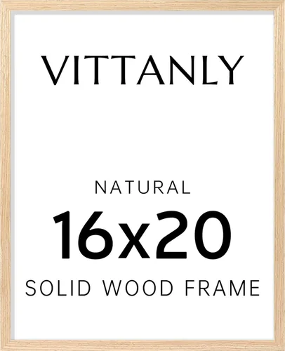 Vista 100 de Vittanly - Marco de fotos de 4 x 6 pulgadas de madera maciza con plexiglás, incluye paspartú de 3,5 x 5, para colgar en la pared o poner sobre una