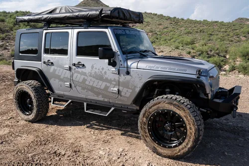 Vista 4 de Magnum RT Gen 2 Drop Steps - Estribos negros compatibles con Wrangler JK Unlimited 2007-2018 de 4 puertas