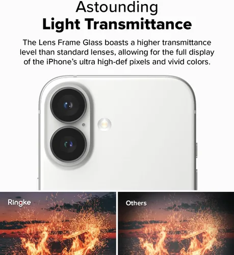 Vista 6 de Ringke Marco de cristal para lente de cámara [cubiertas individuales para lentes] compatible con iPhone 16 Plus y iPhone 16, protector de lente