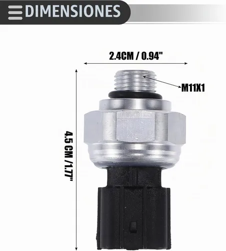 Vista 5 de Motoforti Válvula de Transductor de Presión de A/C, Interruptor de Sensor de Presión, para Honda Accord 2005-2020, Metal, NO.80450SFE003
