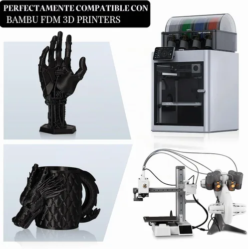 Vista 2 de TINMORRY - Filamento PETG CF de 1.75 mm para impresora 3D, compatible con Bambu LAB, Creality K1C, QIDI MAX3, FLASHFORGE Adventurer 5M, Prusa MK4