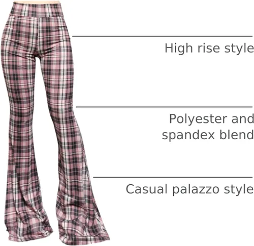 Vista 100 de ShopMyTrend - Pantalones de yoga largos con piernas anchas y acampanadas estilo palazzo, con cintura alta, para mujer