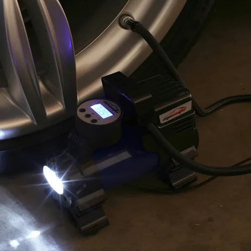 Vista 4 de EPAuto - bomba compresora de aire portátil 12 V CC, inflador digital de neumáticos Azul
