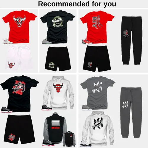 Vista 5 de SNELOS Camiseta para combinar con Jordan 4 Bred Match
