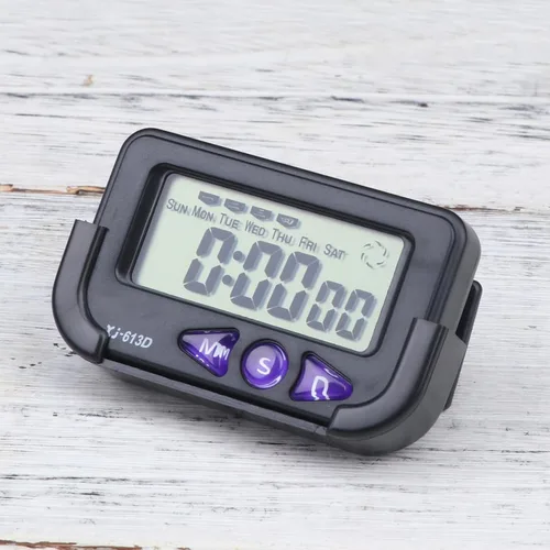 Vista 5 de Wakauto Reloj digital de coche alarma segundo cronógrafo reloj electrónico alarma de cabecera con pantalla LCD para dormitorio pared viaje (negro)