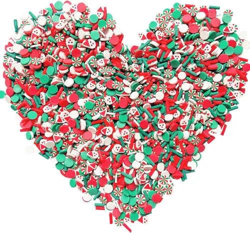 Vista 14 de EHOPE Rebanadas de Navidad, chispas falsas de resina, chispas de caramelo falso, gránulos de arcilla, chispas de polímero, rodajas de arcilla Casa