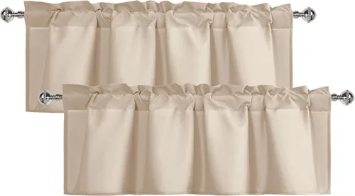 Vista 17 de XWZO Cortinas de cenefas de cocina para ventanas, sala de estar, dormitorio, baño, cubiertas superiores, estilo granja rústico, comedor, aislamiento