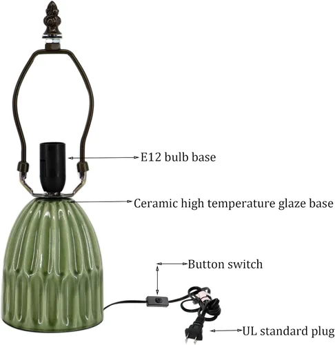 Vista 3 de Tiffany Stained Glass Mushroom Table Lamp 12.5 Inch -Blue Peacock Tiffany Lamp,6X6X12.5 Inch,Small Night Light,Ceramic Base, Mini Accent Light