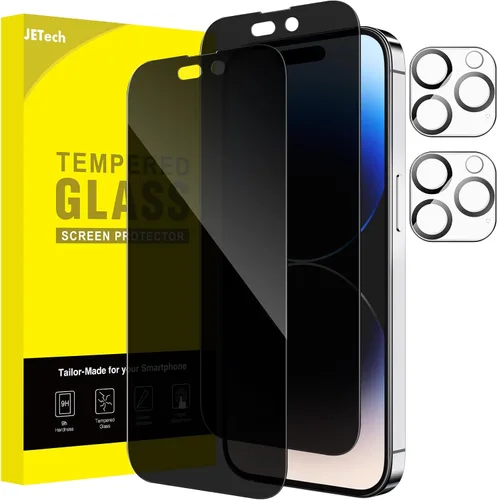 Vista 21 de JETech Protector de pantalla de privacidad para iPhone 11 de 6.1 pulgadas con protector de lente de cámara, película de vidrio templado antiespía
