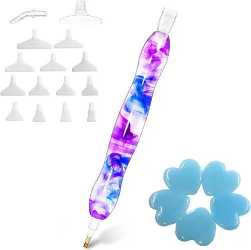 Vista 16 de Praise V Do Pluma de taladro de pintura de diamante de Navidad, kit de plumas de punta de taladro de gemas de diamantes de imitación, herramienta