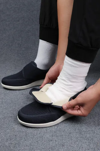 Vista 6 de Zapatos deportivos ajustables para hombre, para la diabetes, agregando fertilizante para ampliar la hinchazón del pie, zapatos antideslizantes