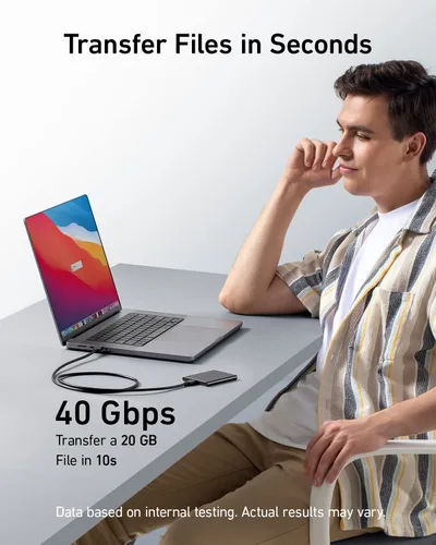 Vista 2 de Anker Cable USB C (3.3 pies, 240 W), cable de datos USB 4, 40 Gbps, pantalla HD 8K, compatible con Thunderbolt 4/3, para iPhone 17, MacBook, Hub