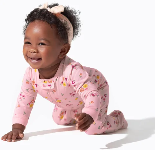 Vista 2 de Onesies Brand Paquete de 4 mamelucos Sleep 'N Play para bebés niñas