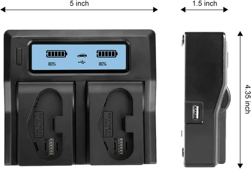 Vista 3 de BM Premium Paquete de 4 baterías LP-E19 de alta capacidad y cargador para cámaras Canon EOS R3, EOS 1D X Mark III, EOS 1D X Mark II, EOS 1DX, EOS