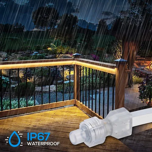 Vista 5 de TORCHSTAR Cuerda de neón LED de 50 pies para exteriores, IP67 impermeable, CA 120 V (150 pies máximo), certificado ETL y UL, decoración de edificios