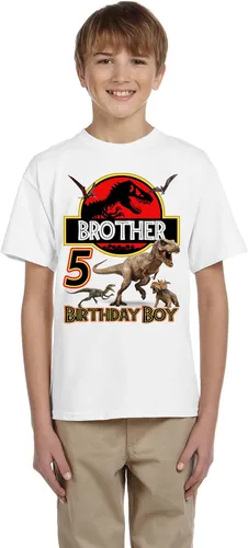 Vista 3 de Personalized Jurasic Birthday Shirt, Add Any Name and Age, Custom Shirts for a Jurasic Birthday Party, Family Matching Shirts. White
