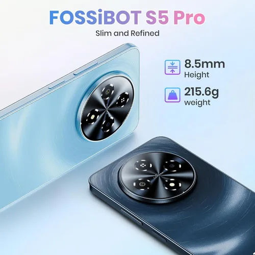 Vista 9 de FOSSIBOT Teléfono celular S5 Pro Android 15, teléfono inteligente de 32 GB+256 GB/2 TB, teléfono con batería HD 6000 mAh, teléfonos de 50 MP+8 MP S5