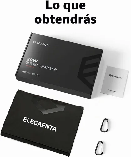Vista 7 de ELECAENTA Panel solar portátil de 30W, 18W USB C, QC3.0 y USB A, conversión