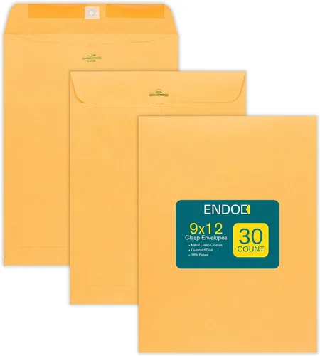 Vista 8 de Sobres de cierre – Sobres de catálogo de papel kraft marrón de 6 x 9 pulgadas – Paquete de 30 – con cierre de cierre y sello engomado – Sobres