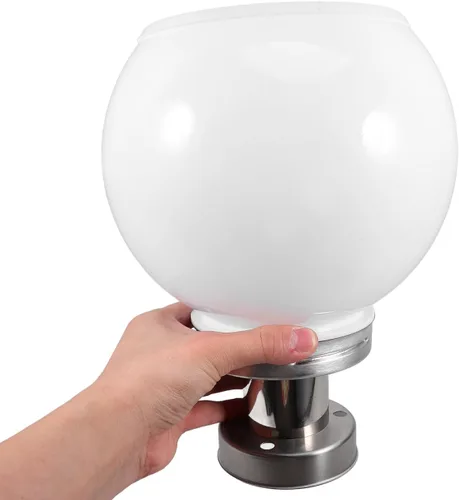 Vista 9 de Uonlytech Luz negra para poste al aire libre, luces de pilar alimentadas por energía solar con base de montaje en muelle, lámpara de césped