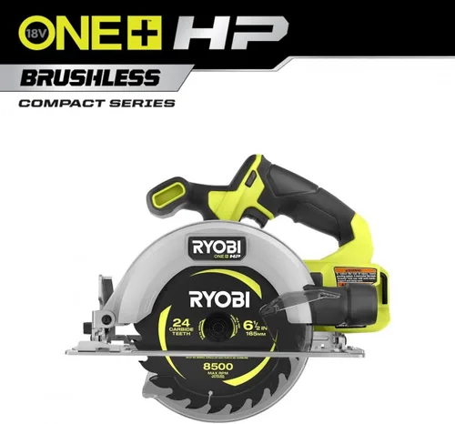 Vista 2 de RYOBI Sierra circular compacta sin escobillas de 18 V ONE+ HP PSBCS01B (renovada)