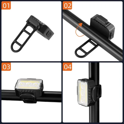 Vista 3 de Bike Lights for Night Riding,1500 Lumens High&Low Beam Front Light, OLED Display USB-C Rechargeable Bicycle Lights,IPX6 Waterproof Ebike Headlight