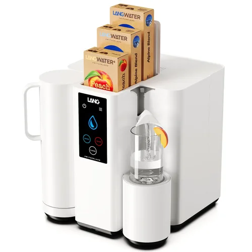 LANG WATER The Well Sistema de filtración de agua, mineralización y saborizante, kit de filtro de agua potable para encimera con 3 filtros, 2