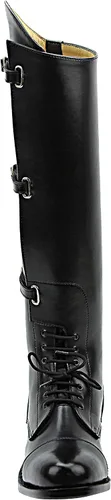 Vista 3 de Hispar Botas de equitación para mujer, diseño de corona, color negro ecuestre