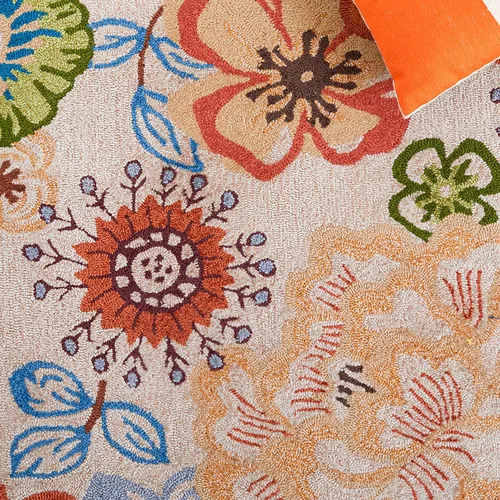 Vista 7 de SAFAVIEH Four Seasons Collection - Alfombra decorativa de 4 x 6 pies, beige y rojo, floral enganchada a mano, no desprende pelusa y de fácil
