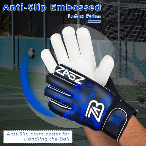 Vista 2 de ZABZ Guantes de portero para jóvenes, guantes de fútbol para niños, guantes de fútbol para niños, con agarre extra, protección de palma y muñeca
