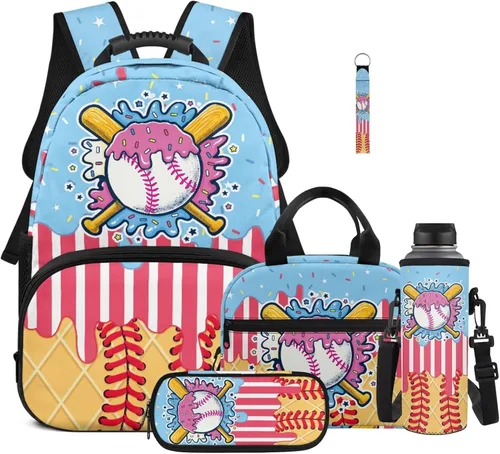 Vista 36 de Bulopur Eagle American Flag Print Kids Backpack Boys Elementary School 17 Inch Bookbag With Lunch Bag Water Bottle Holder Keychain Pencil Case 5