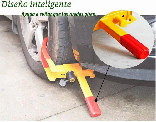 Vista 2 de Zento Deals cepo de seguridad para neumáticos, seguro de ruedas, antirrobo, resistente de excelente calidad Amarillo