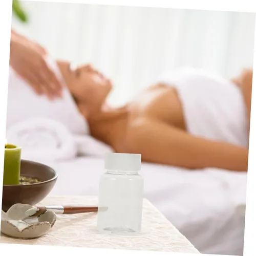 Vista 8 de 10 botellas vacías con tapas para medicamentos, botella de viaje, recipientes de plástico transparente, contenedores de maquillaje, botellas