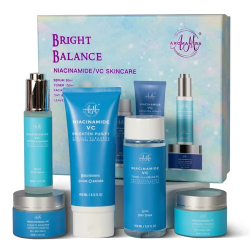 Vista 7 de Kit de cuidado de la piel para mujeres, juego hidratante de cuidado de la piel niacinamida+vitamina C, rutina diaria 5 en 1 con limpiador facial