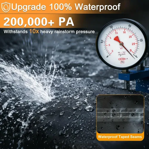 Vista 4 de Kipiea Funda rectangular para hoguera de 42 x 24 pulgadas, resistente 600D mejorada, 100% impermeable, resistente a los rayos UV y al desgarro