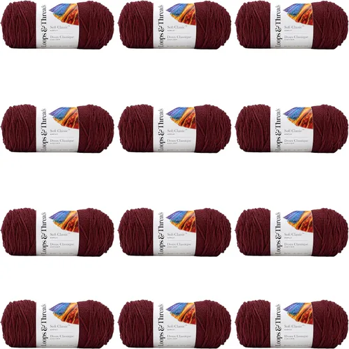 Vista 50 de MICHAELS Paquete de 12: Hilo sólido Soft Classic™ de Loops & Threads®