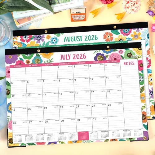 Vista 8 de Calendario de escritorio 2026-2027 - julio de 2026 a diciembre de 2027, calendario de escritorio grande de 17 x 12 pulgadas, calendario de 18 meses