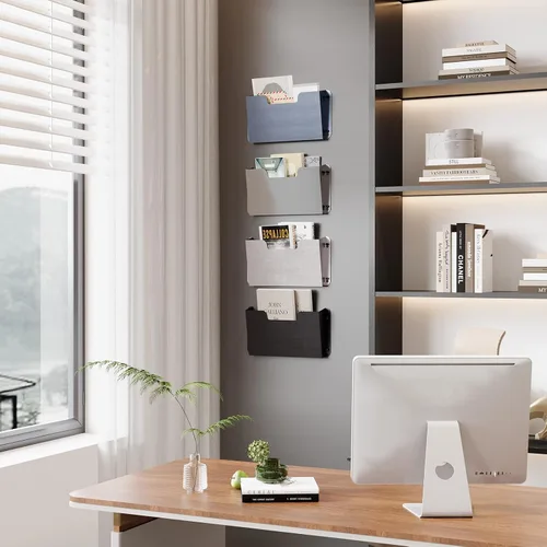 Vista 7 de OSKIE DR POCKET RACK - Estante para archivos de pared, bolsillo único, organizador de metal para documentos de tamaño carta, organizador