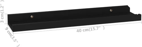 Vista 2 de Estantes de oficina, estantes de baño, estantes de almacenamiento, 4 piezas, color negro, 15.7 x 3.5 x 1.2 pulgadas, adecuados para decoración