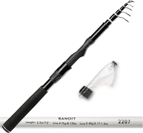 Vista 5 de Whistytwig Carbon Fiber Telescopic Fishing Rod - Portable Collapsible Design for Travel and Adventure - Versatile Saltwater and Freshwater Fishing